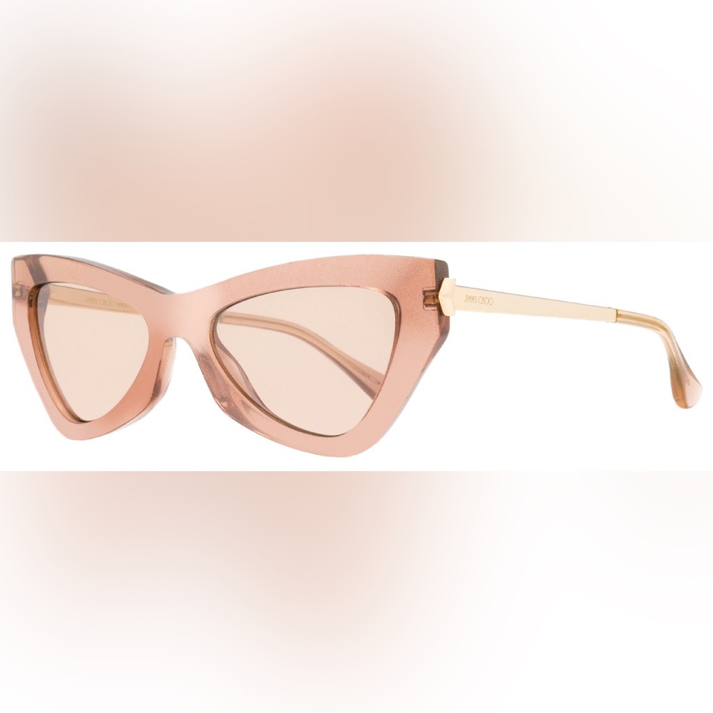 Jimmy Choo Donna Sunglasses - BRAND NEW Pink Glitter Rose Gold Cat-Eye